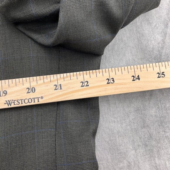 Chaps Ralph Lauren Blazer Men 42R Gray Blue Plaid Cashmere Wool Union Canada VTG - Picture 5 of 15